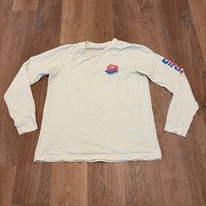 Birddogs White Long-Sleeve Graphic Crewneck Shirt Coastal Logo Large